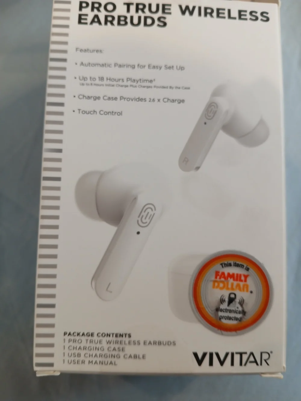 True Wireless Bluetooth Earbuds with Charging Case - White